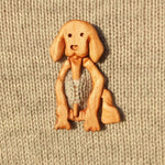 Brooch Pin with Wooden Animal Pattern