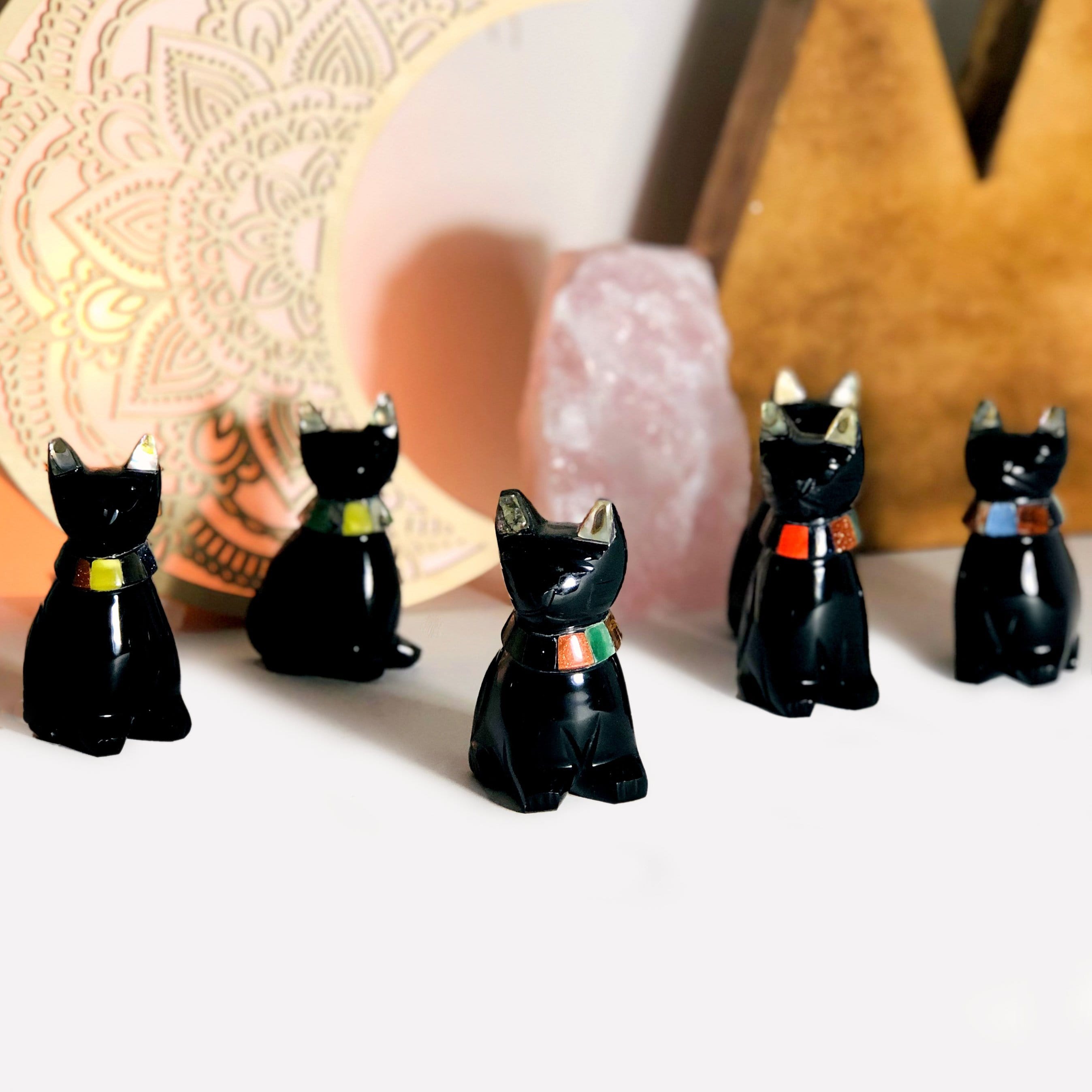 Black Obsidian Cats - Polished Stone Kitty (LBS0-S2-B10)