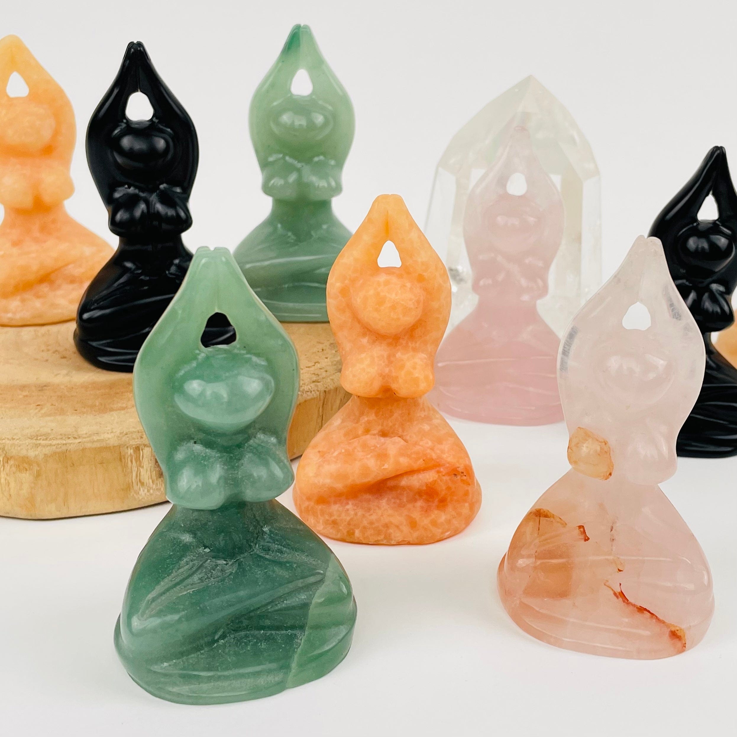 Gemstone Meditating Goddess - You Choose Stone