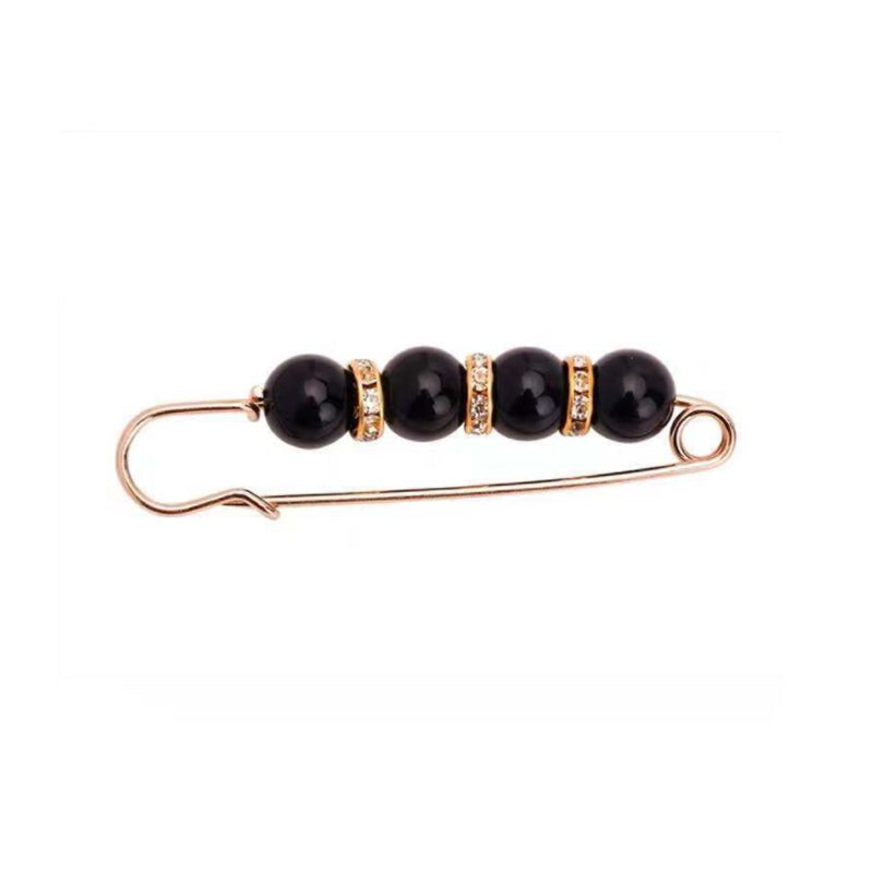 Fancy Rhinestones Pearls Safety Pin Brooch