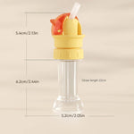 Reusable children beverage water bottle straw lid