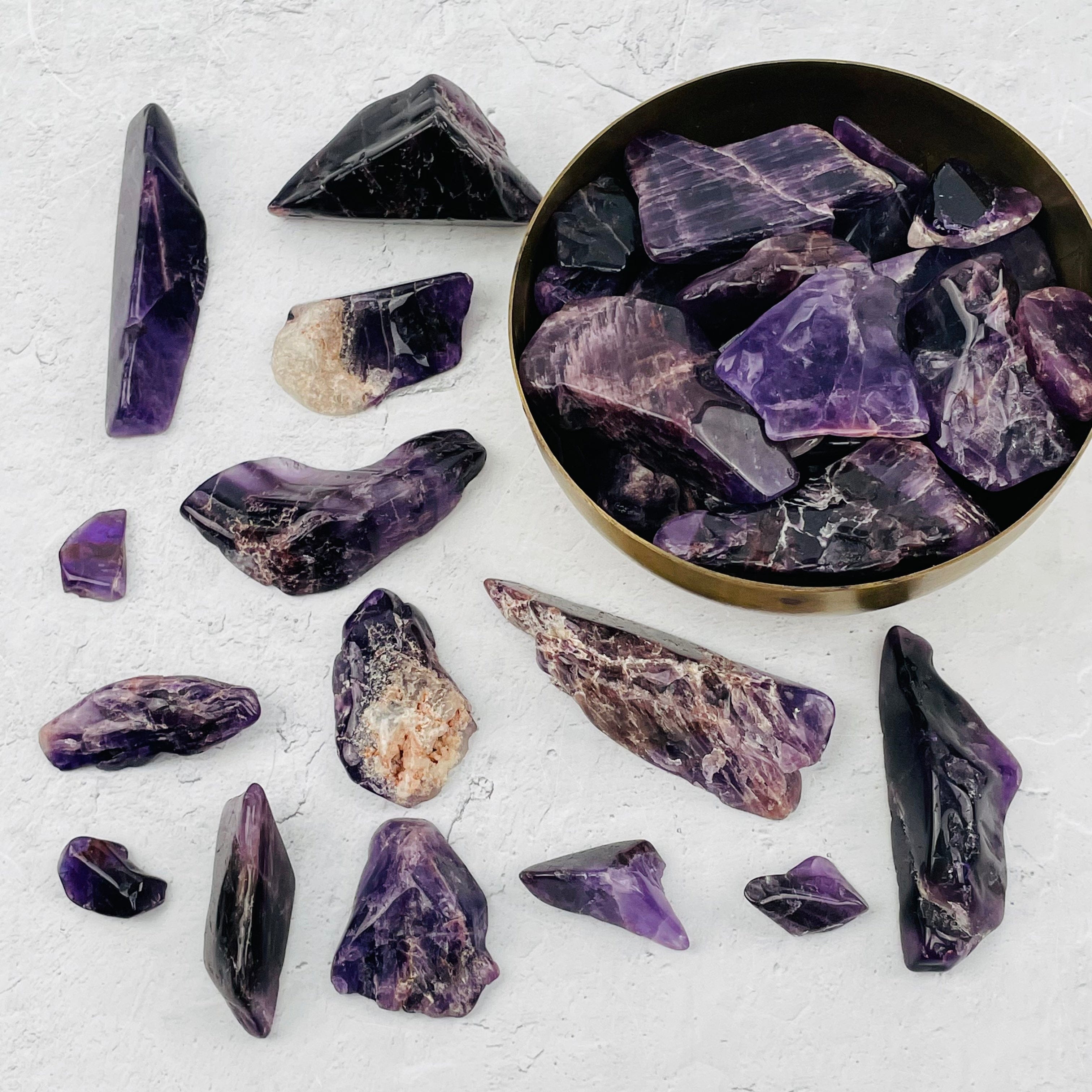 Amethyst Tumbled Freeform Bulk Polished Stones in 1 kilo bag