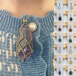 Crystal Stone Holder Necklace