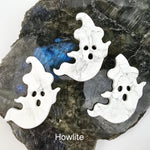 Crystal Ghost with Hat Carving - Halloween Decor - You Choose Stone