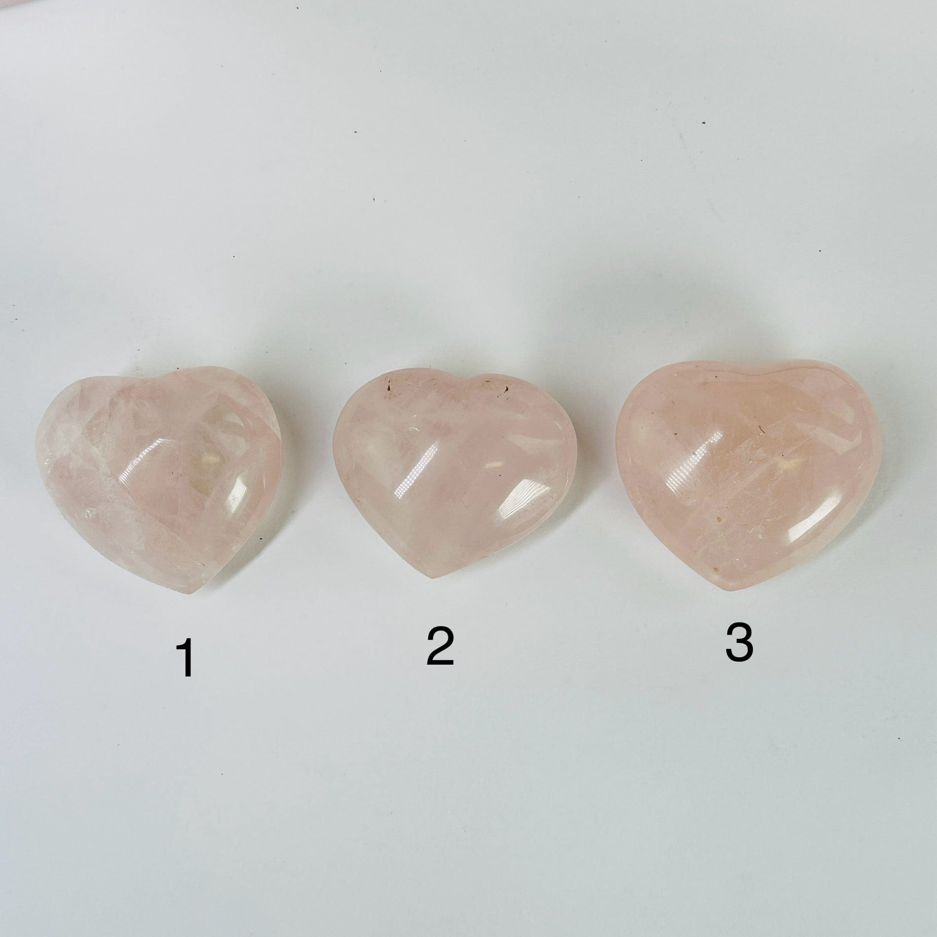 Rose Quartz Puffy Crystal Heart YOU CHOOSE