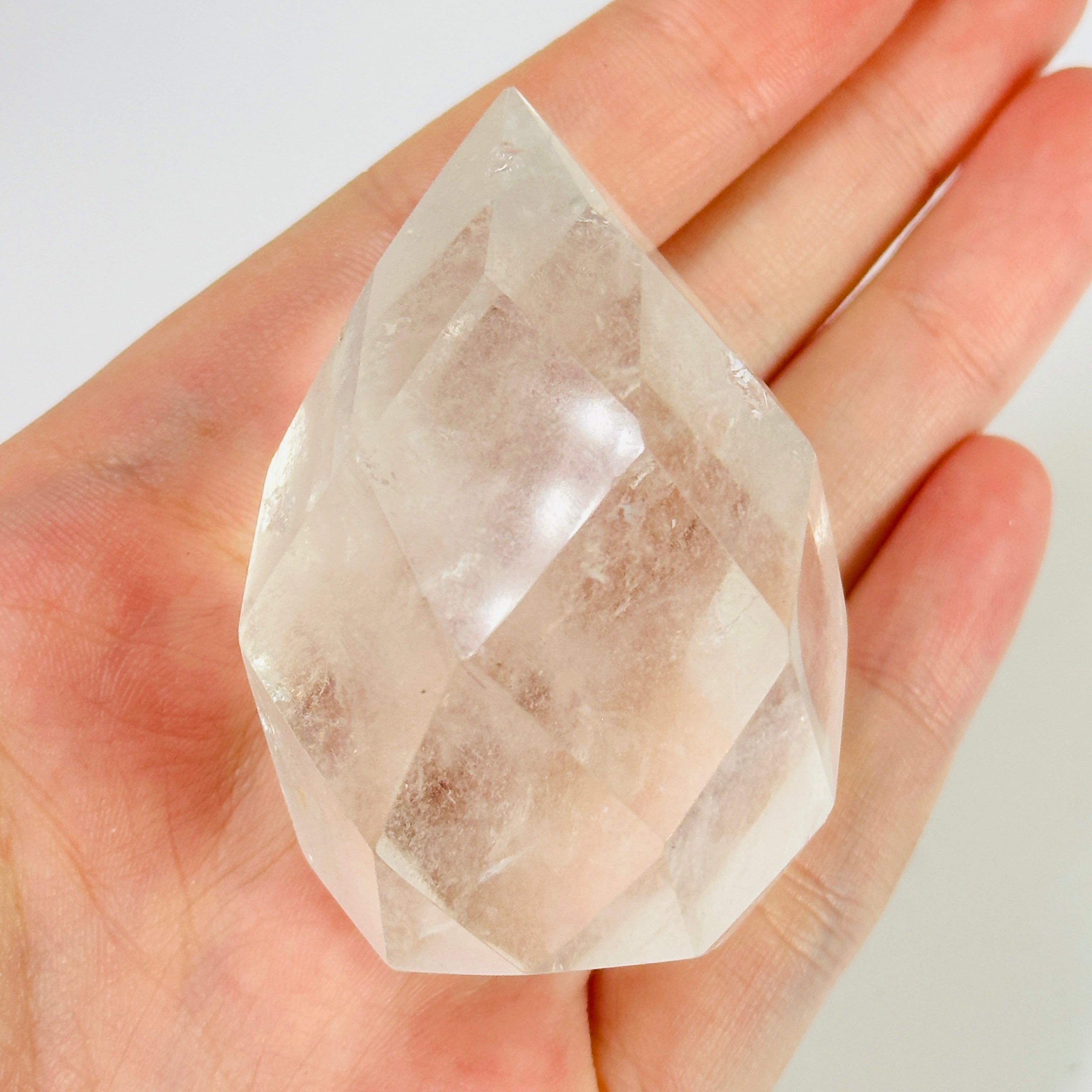 Crystal Quartz Crystal Faceted Egg One-of-a-Kind #2