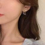 Simple Zircon Chain Tassel Earrings