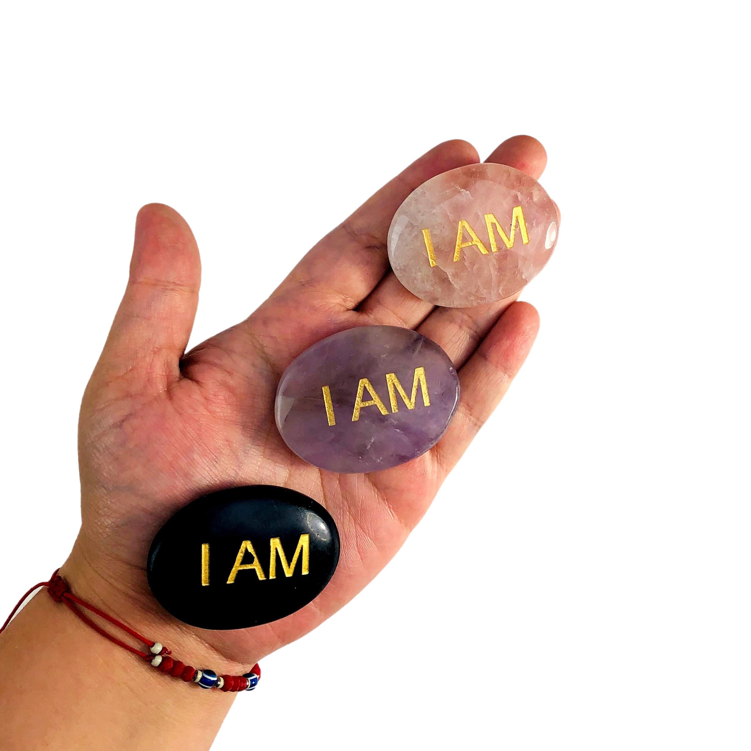 Pocket Stone "I AM" Palm Stone Crystal Worry Stone