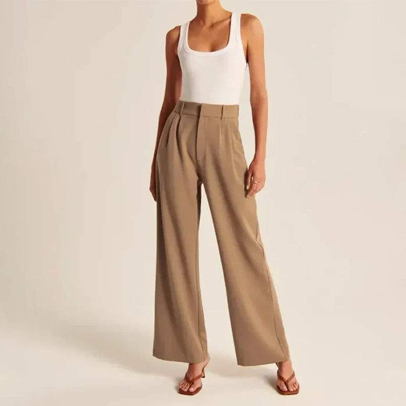 High Waist Tailored Wide Leg Pants