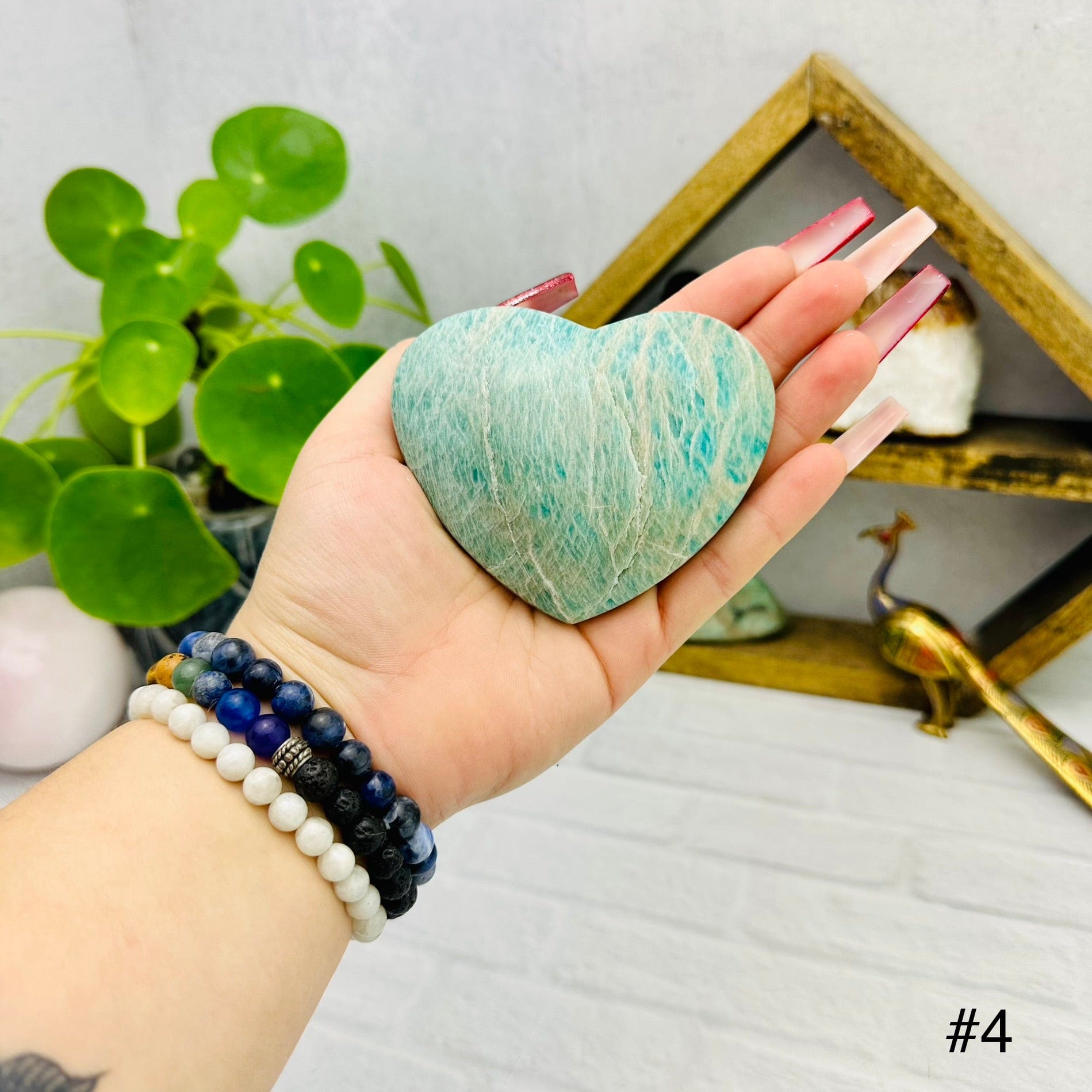 Polished Amazonite Heart - YOU CHOOSE