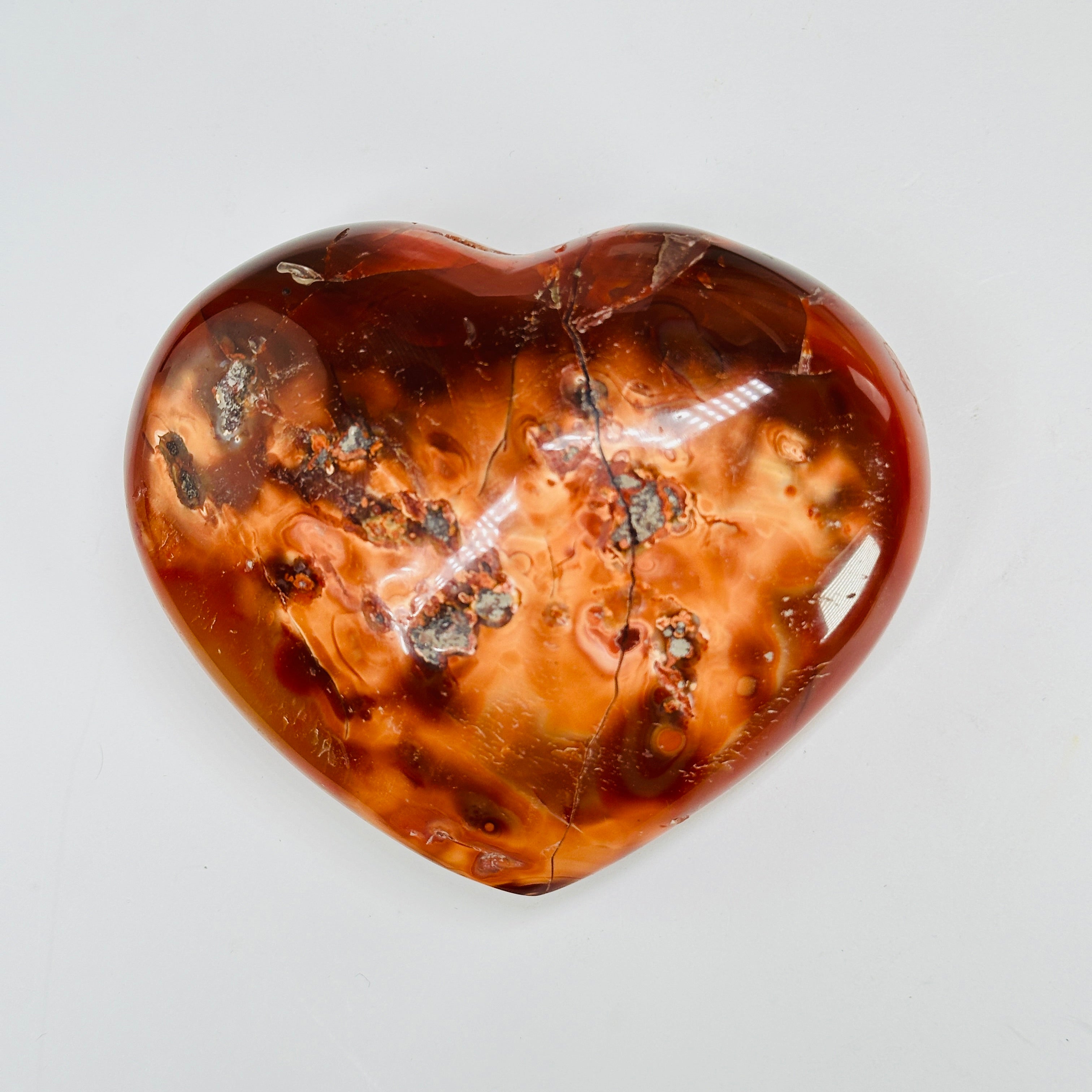 Carnelian Crystal Heart One-of-a-Kind