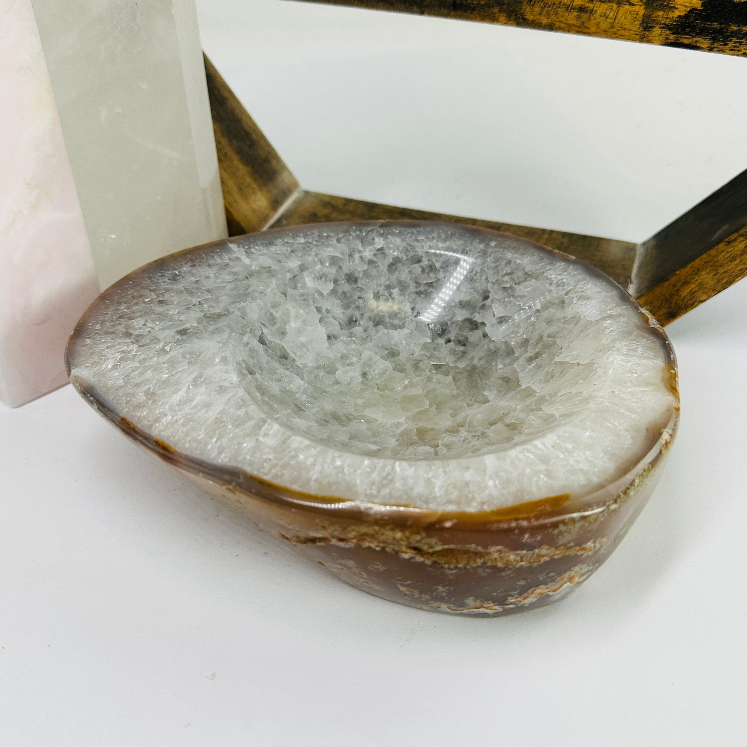 Agate Polished Carved Crystal Bowl