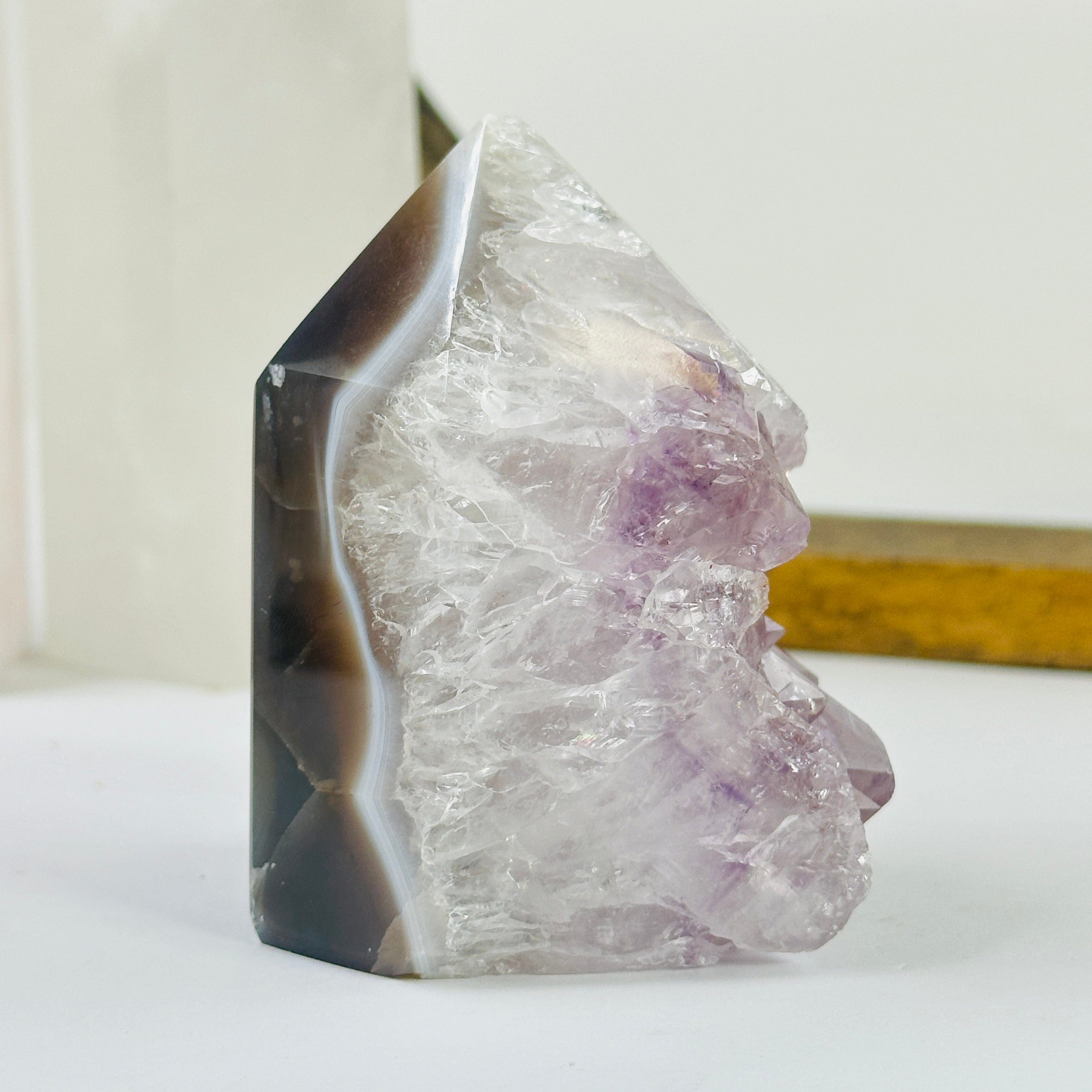 Amethyst Cluster Semi Polished Crystal Point Natural Stone OOAK