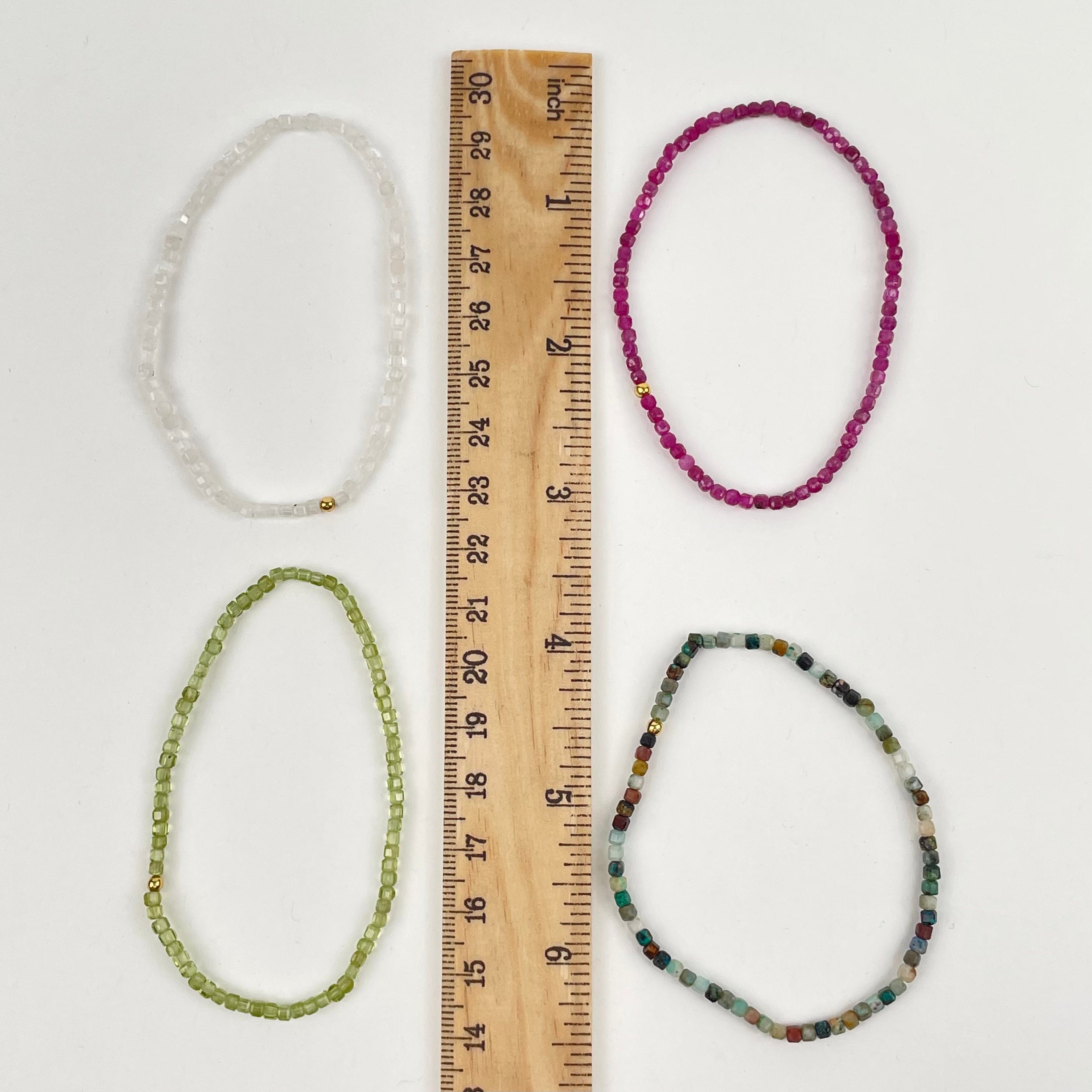 Gemstone Bracelets - 2mm-2.5mm - Faceted Cube High Quality