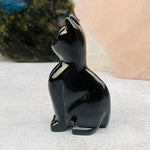 Black Onyx Cat- Polished Stone Kitty - Halloween (LBS0-S2-B3)