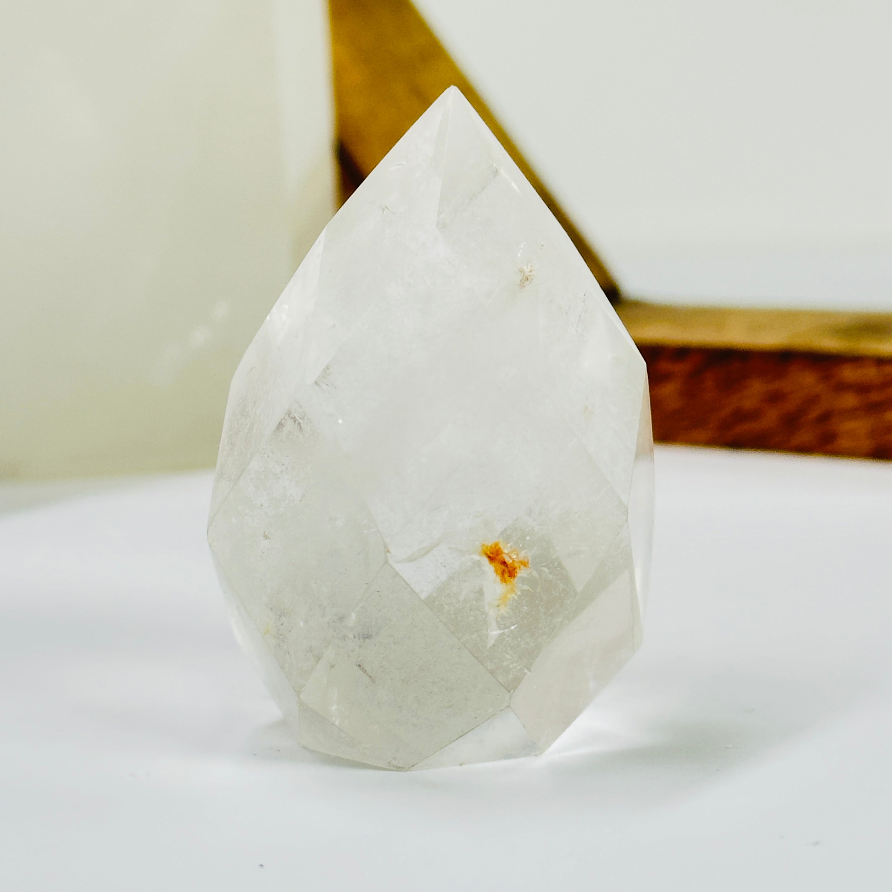 Crystal Quartz Crystal Faceted Egg One-of-a-Kind #2