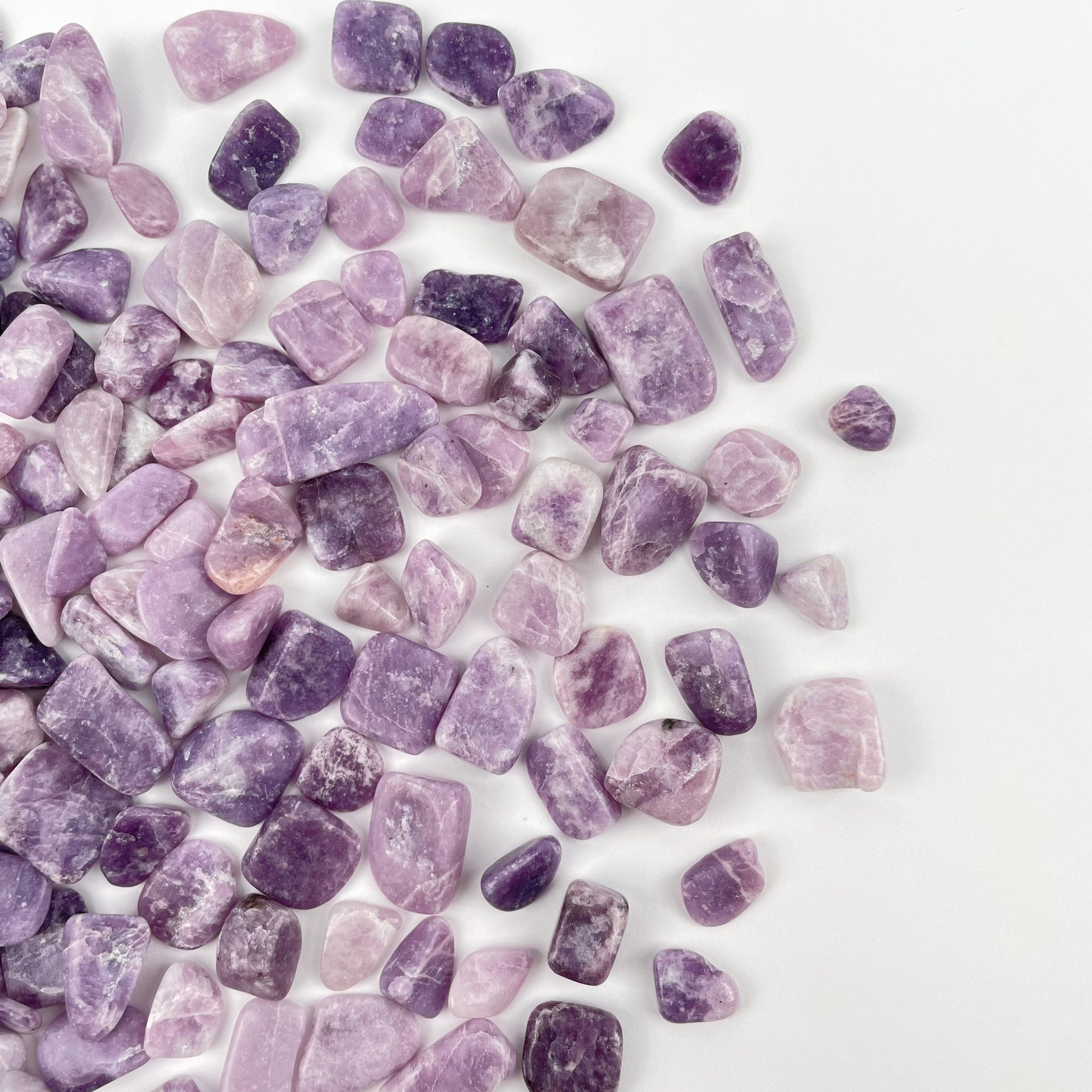 Lepidolite Tumbled Chips - Small Freeform Pieces - 1/2 pound bag