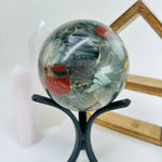 African Bloodstone Polished Crystal Ball with Stand OOAK