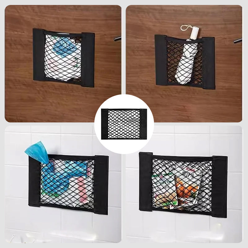 Plastic Bag Storage Mesh Bag (With adhesive tape)