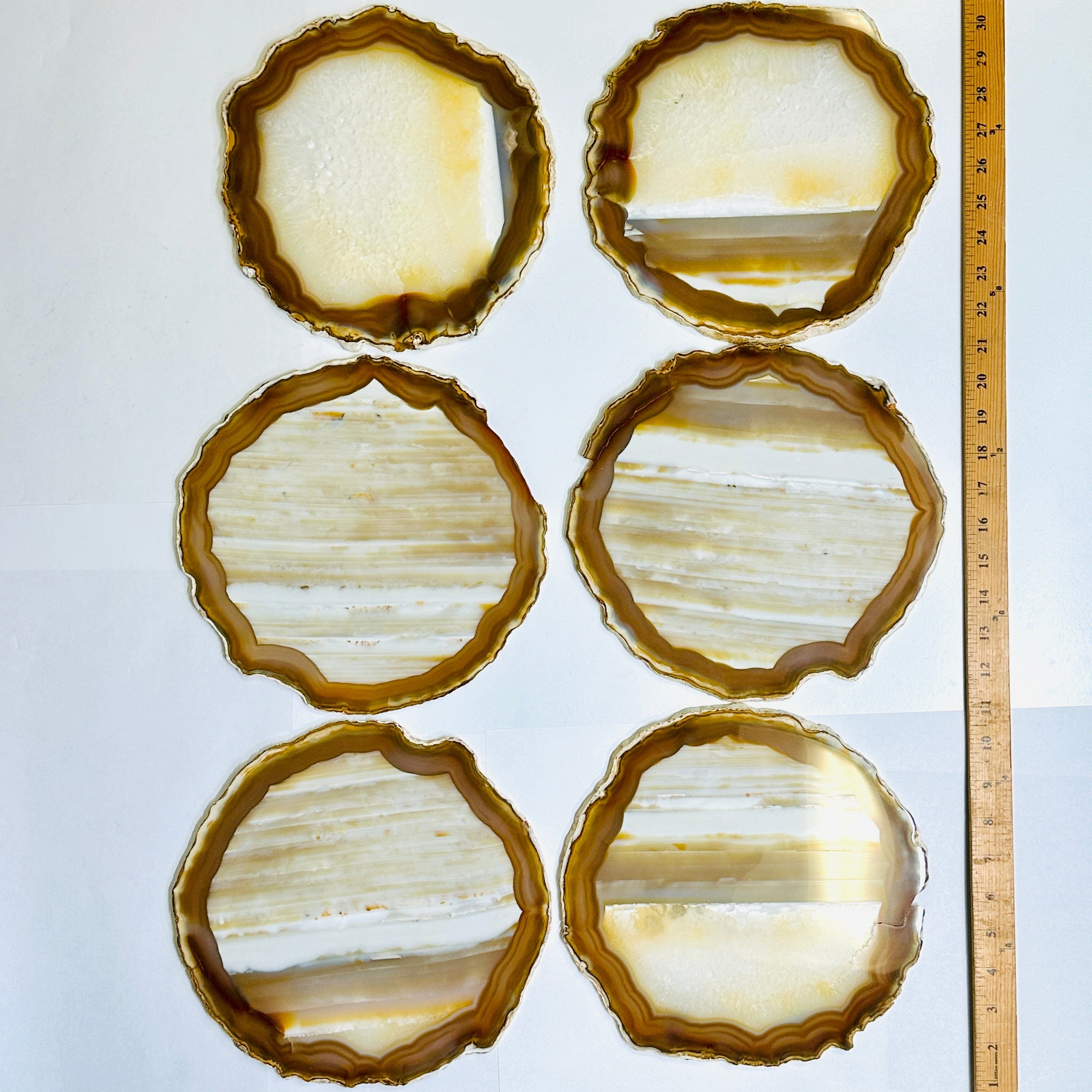 Agate Slice Set - Set of Six Large Grade AA Agate Crystals