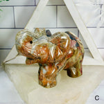 Lava Agate Crystal Carved Elephants - YOU CHOOSE