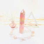 Angel Aura Rose Quartz Tower - Crystal Tower