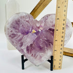 Amethyst Crystal Heart on Removable Black Stand AS IS