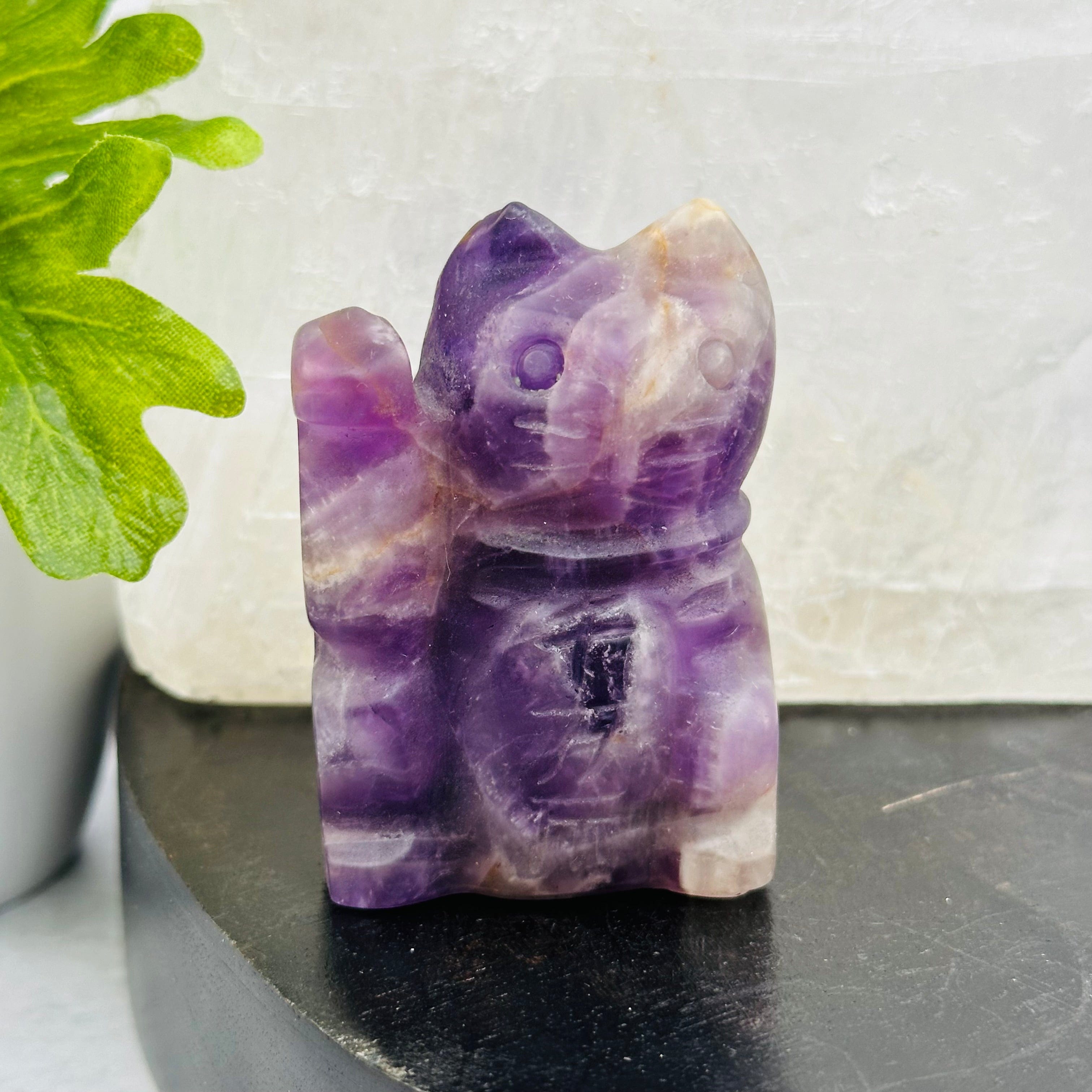 Lucky Crystal Cats - Carved Stone - You Select the Gemstone -