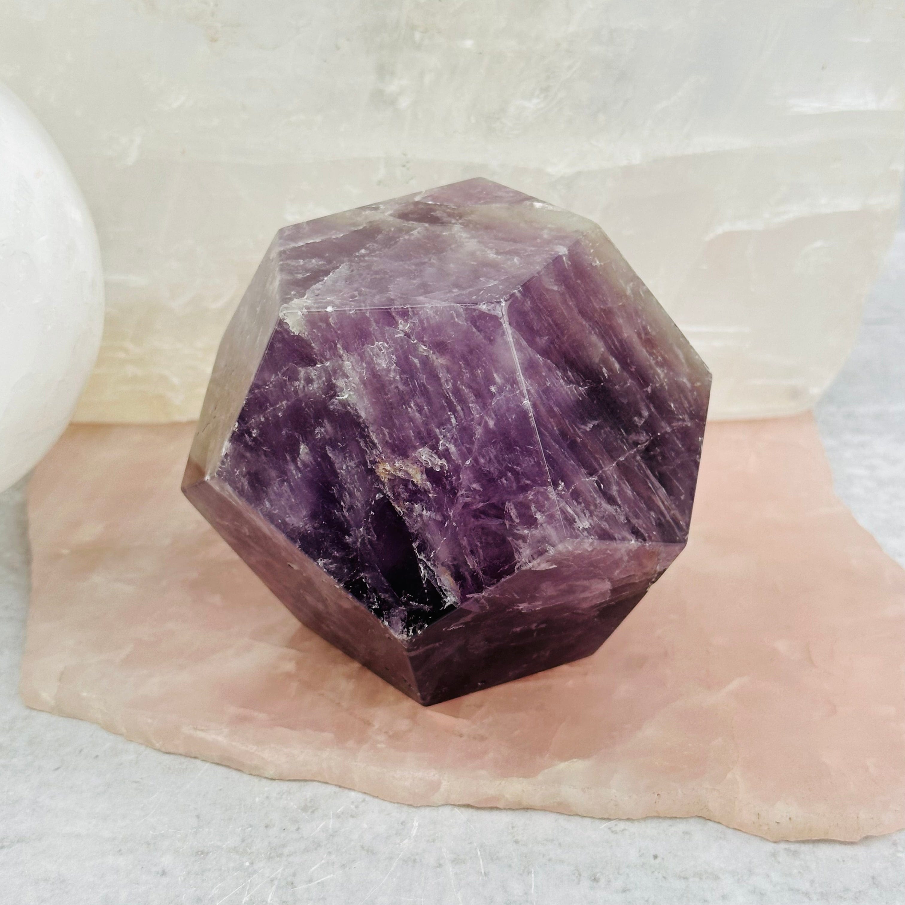 Amethyst Crystal Dodecahedron - Geometric Shape - YOU CHOOSE -