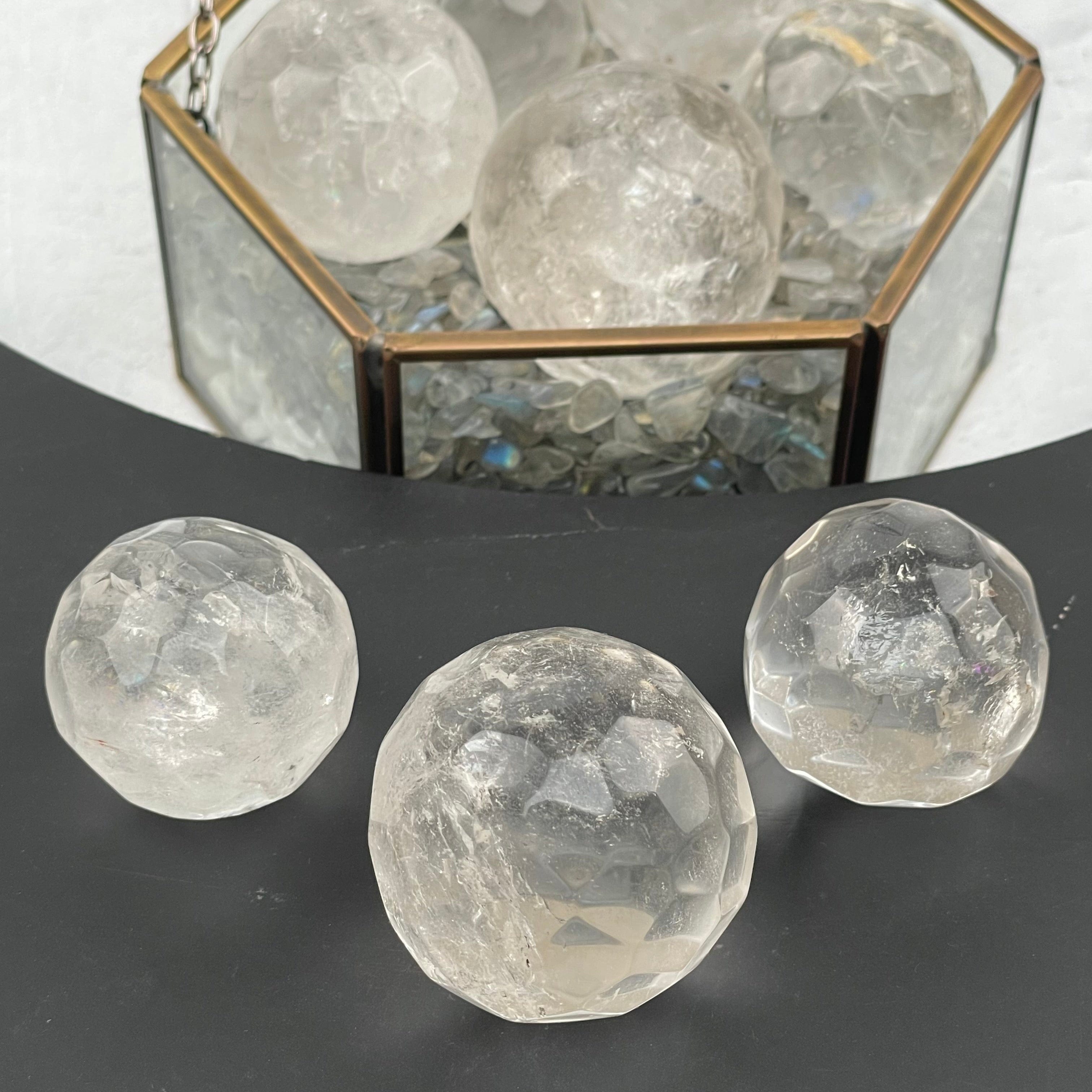 Crystal Quartz Faceted Sphere - By weight -