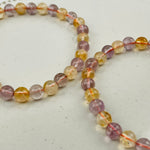 Amethyst and Citrine (heat treated) Round Bead Bracelets - 6mm High Quality