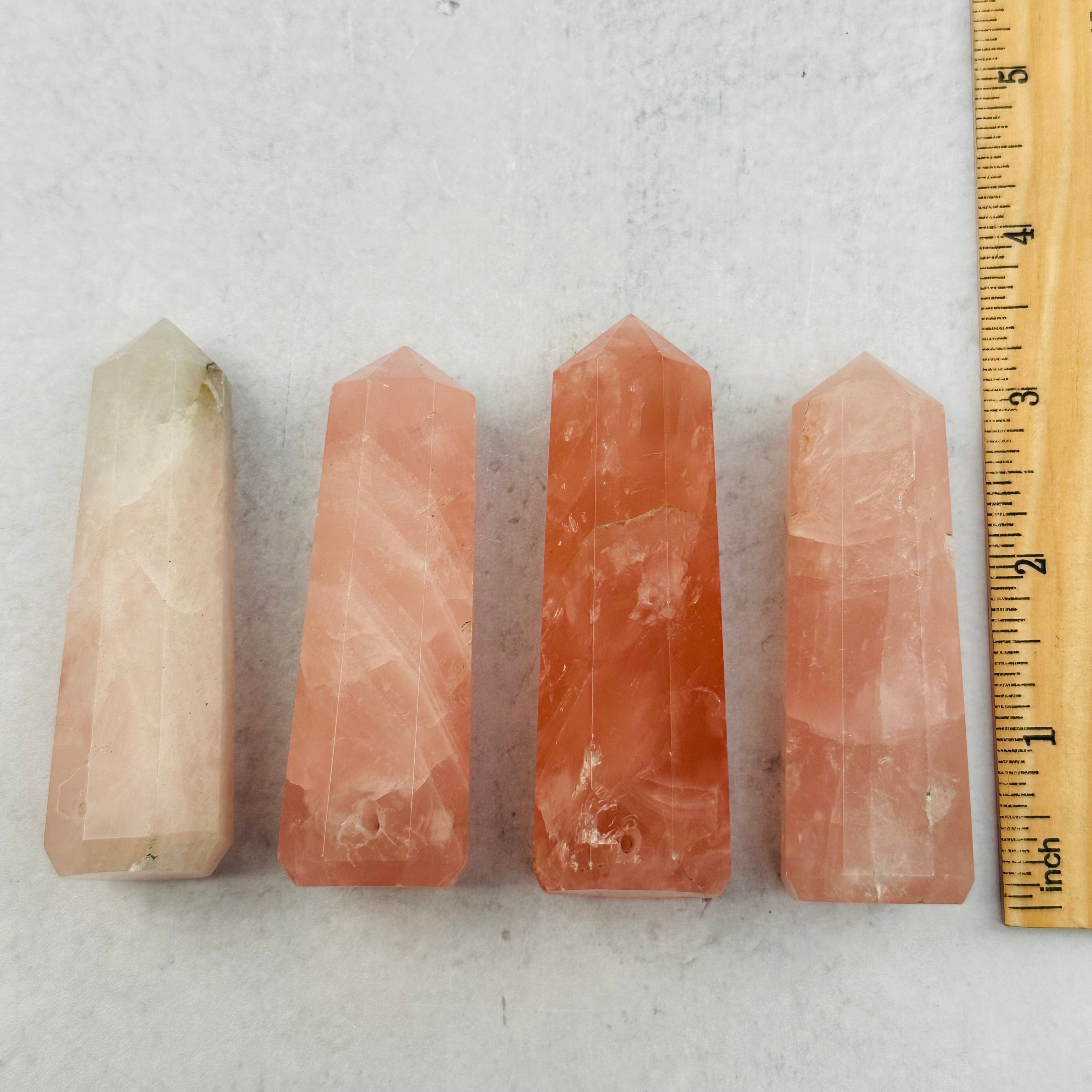 Large Rose Quartz Tower Obelisk Point DRILLED(RK18B30)