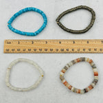 Gemstone Crystal Bracelets - 6mm Polished Bead with Gold Accent