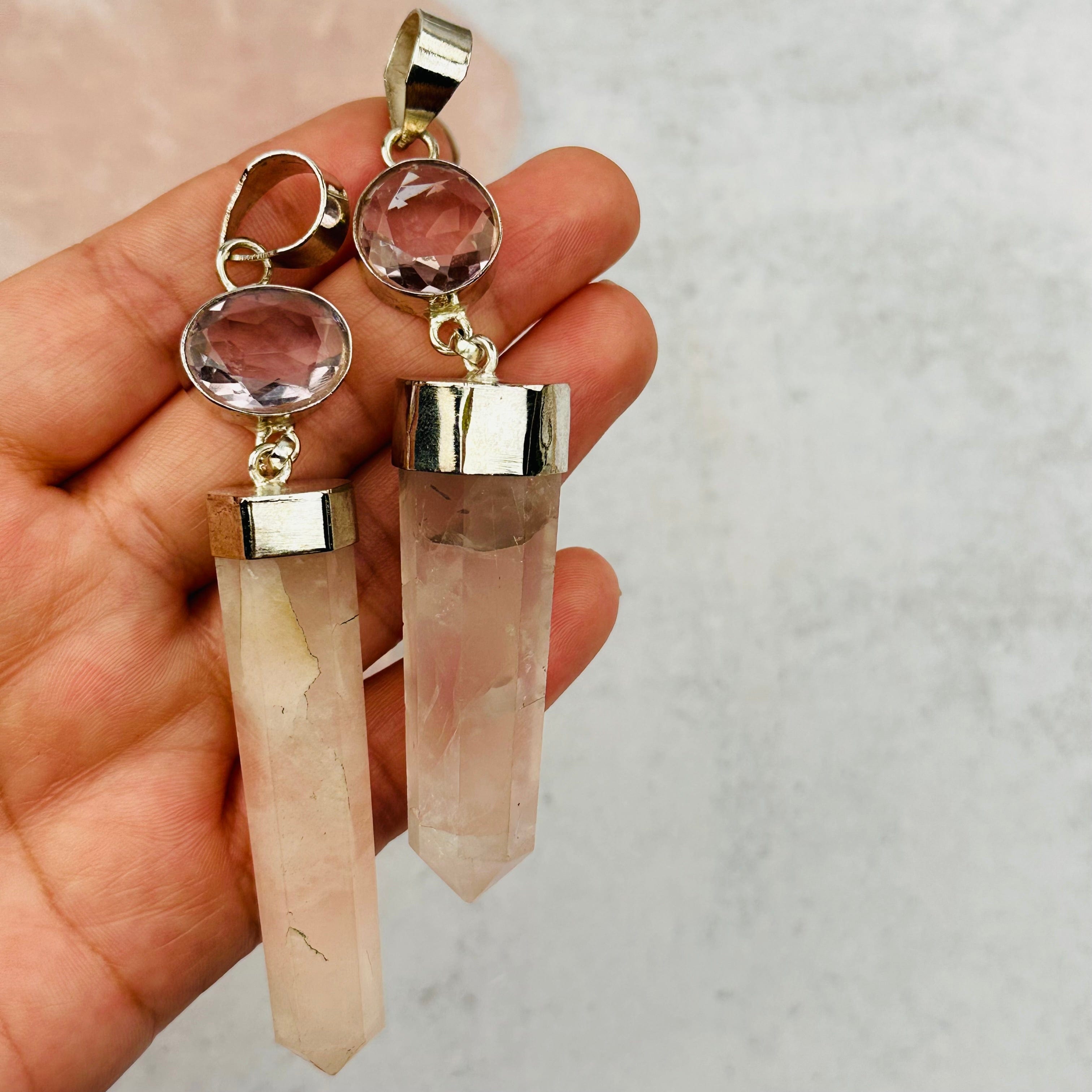 Large Rose Quartz Pendants - You Choose -