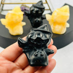 Carved Gemstone Pumpkin Head Witch - You Choose Stone - Halloween