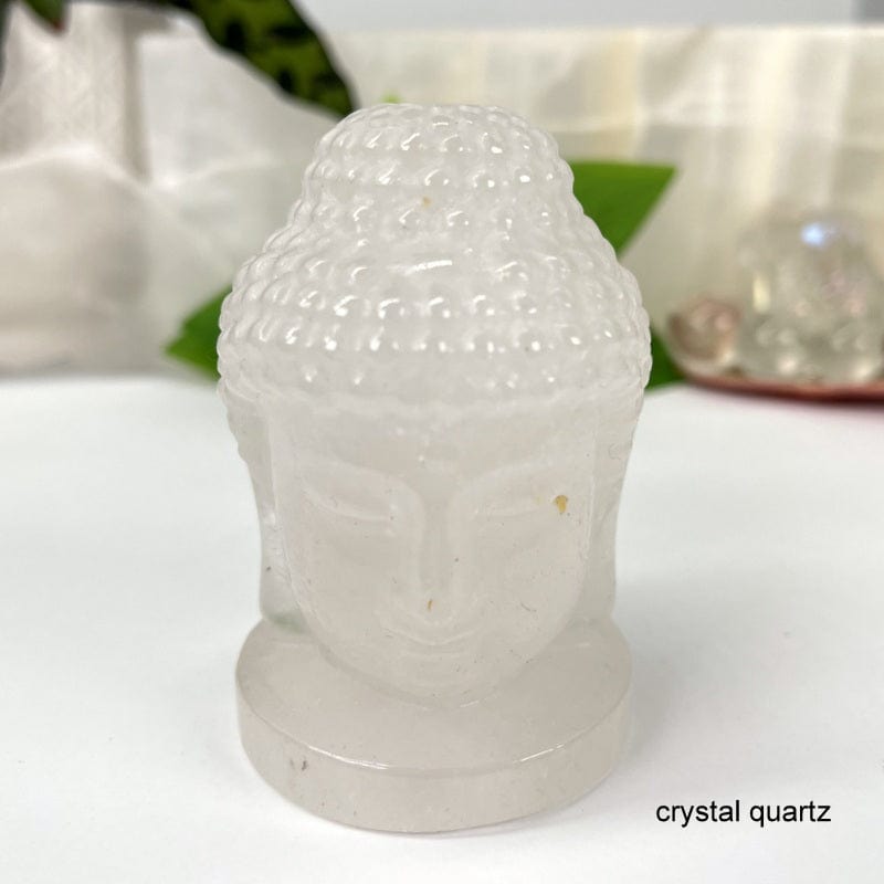 Carved Crystal Buddha Head Figurine