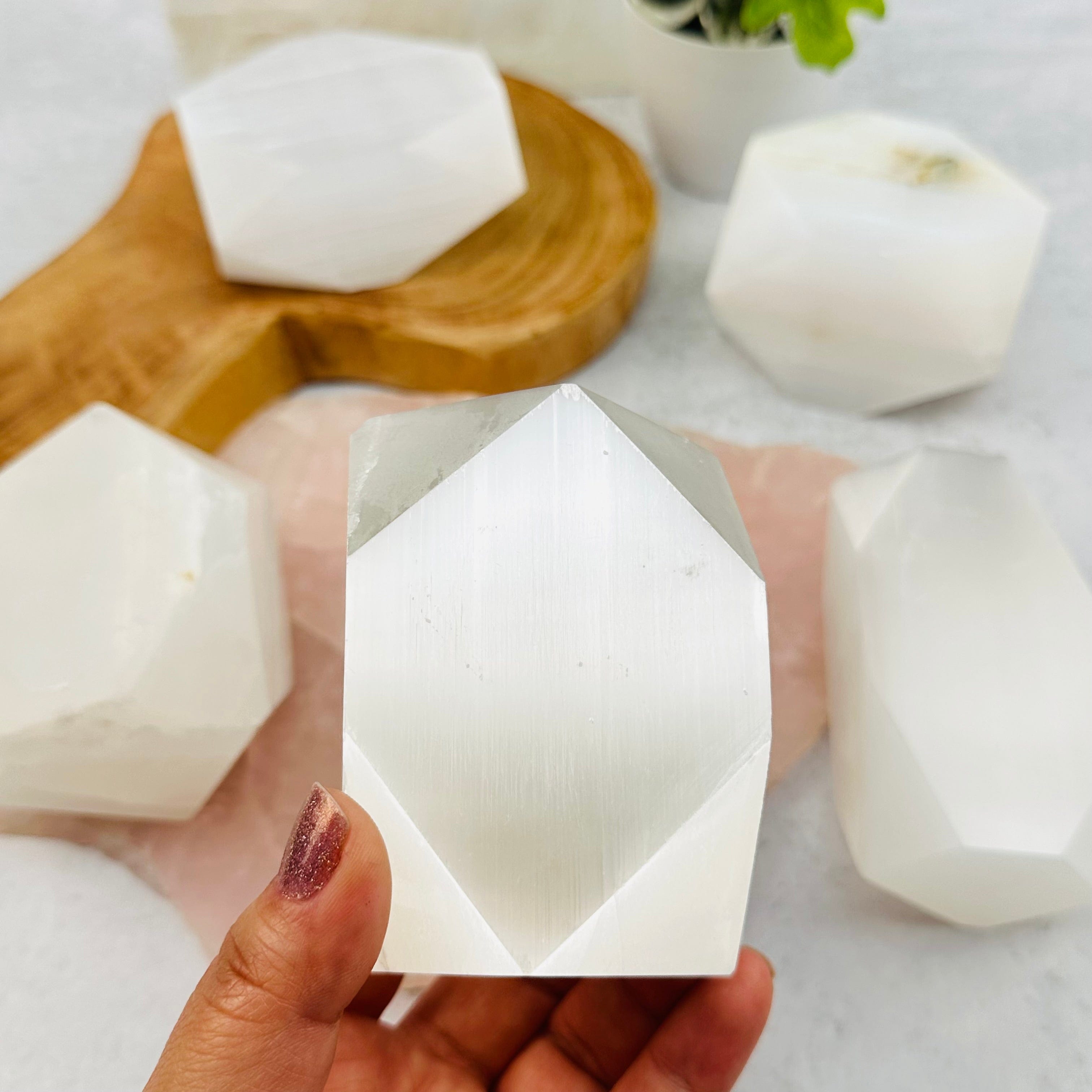 Selenite Crystal Charging - Tumbled Polygon Shape - By Weight -