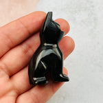 Black Onyx Gemstone Cat - Crystal Cat -