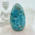 Blue Apatite Crystal Polished Cut Base