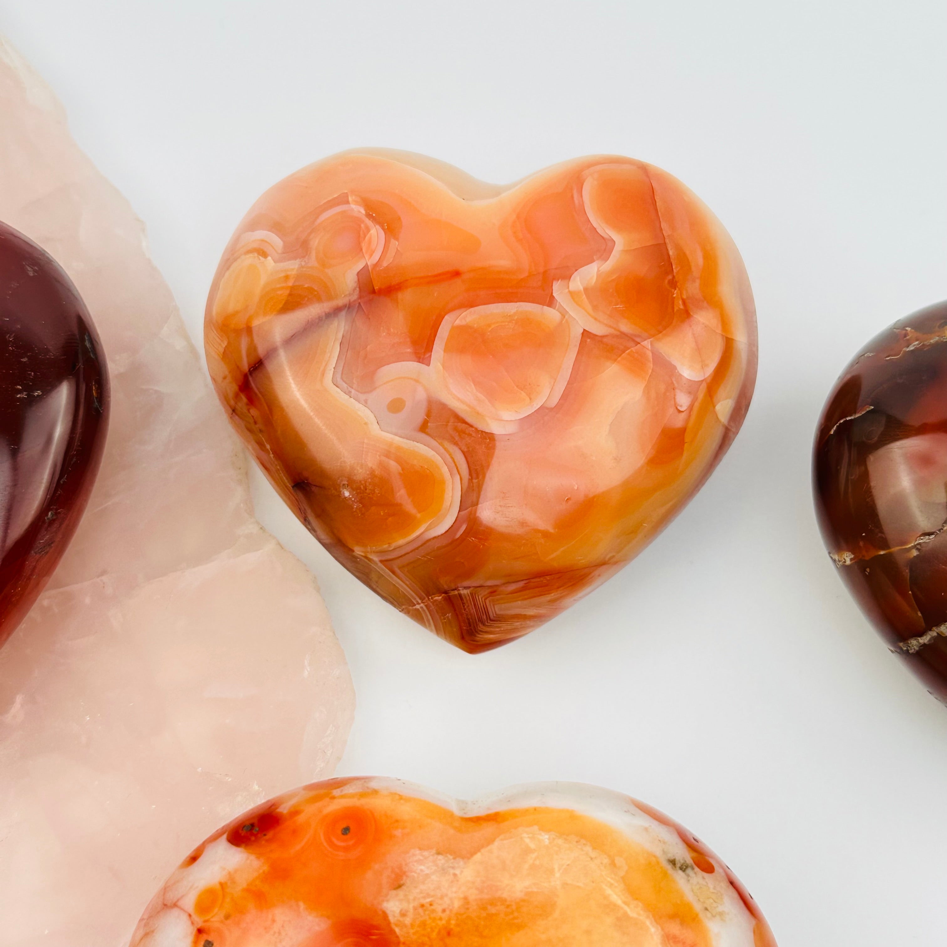 Crystal Carnelian Heart Stone for Passion and Creativity