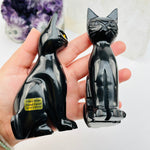 Black Onyx Hand Carved Crystal Cat