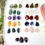 Crystal Tumbled Stone Pendants with Silver Tone Bail