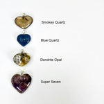 Gemstone Heart Pendants with Silver Toned Bail