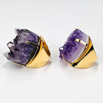 Amethyst Cluster Statement Adjustable Ring