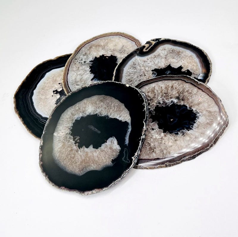 Black Agate Slice - Agate Slices #7 - Great for Crafting (AGBS)