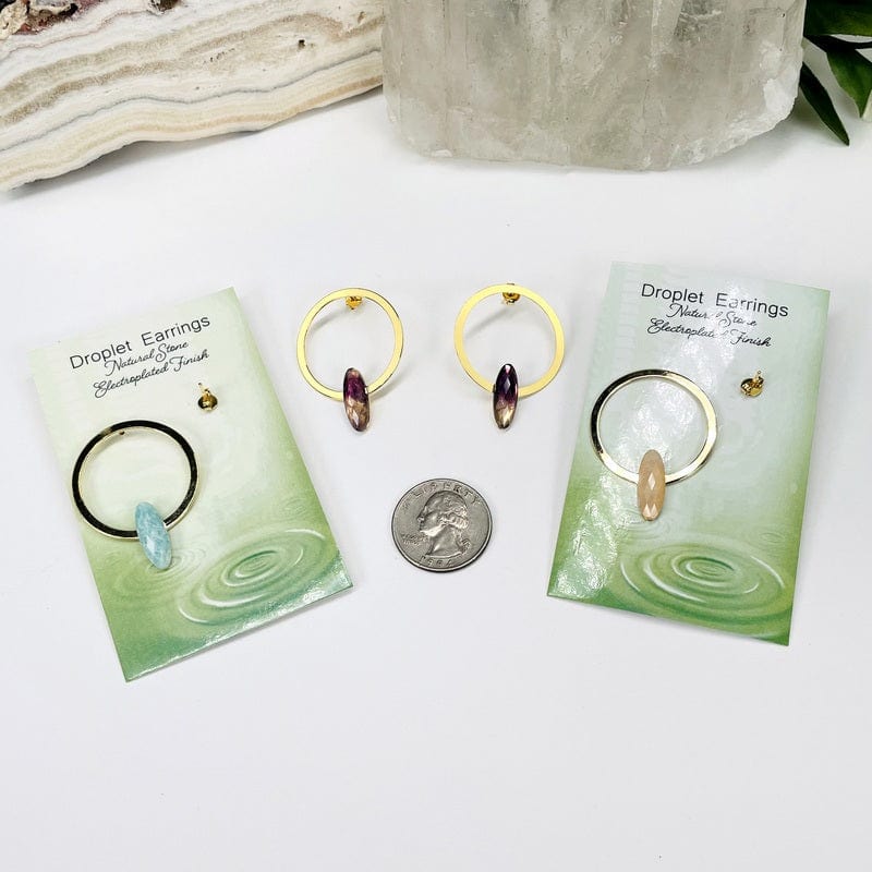 Gemstone Droplet Earrings