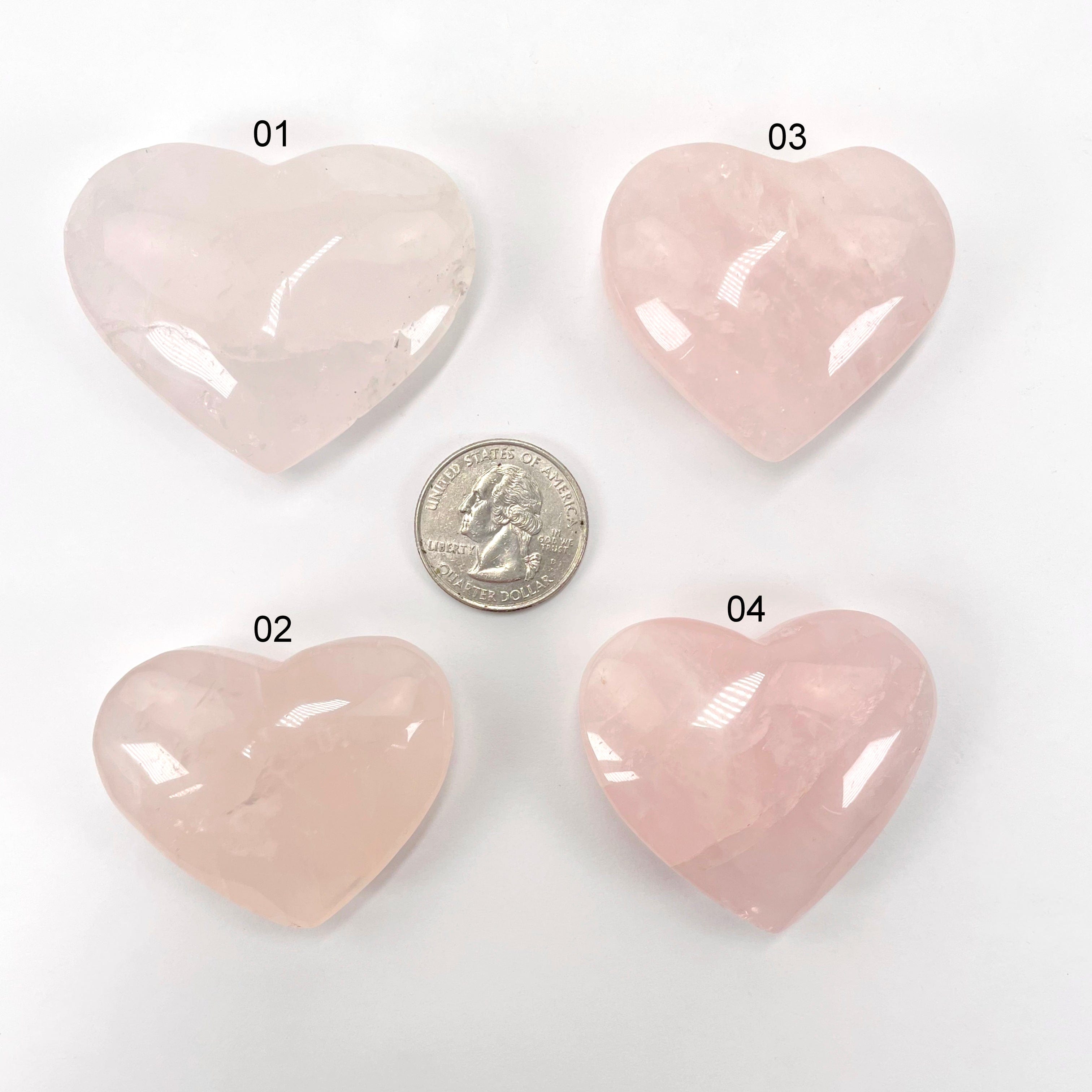 Rose Quartz Polished Hearts - You Choose