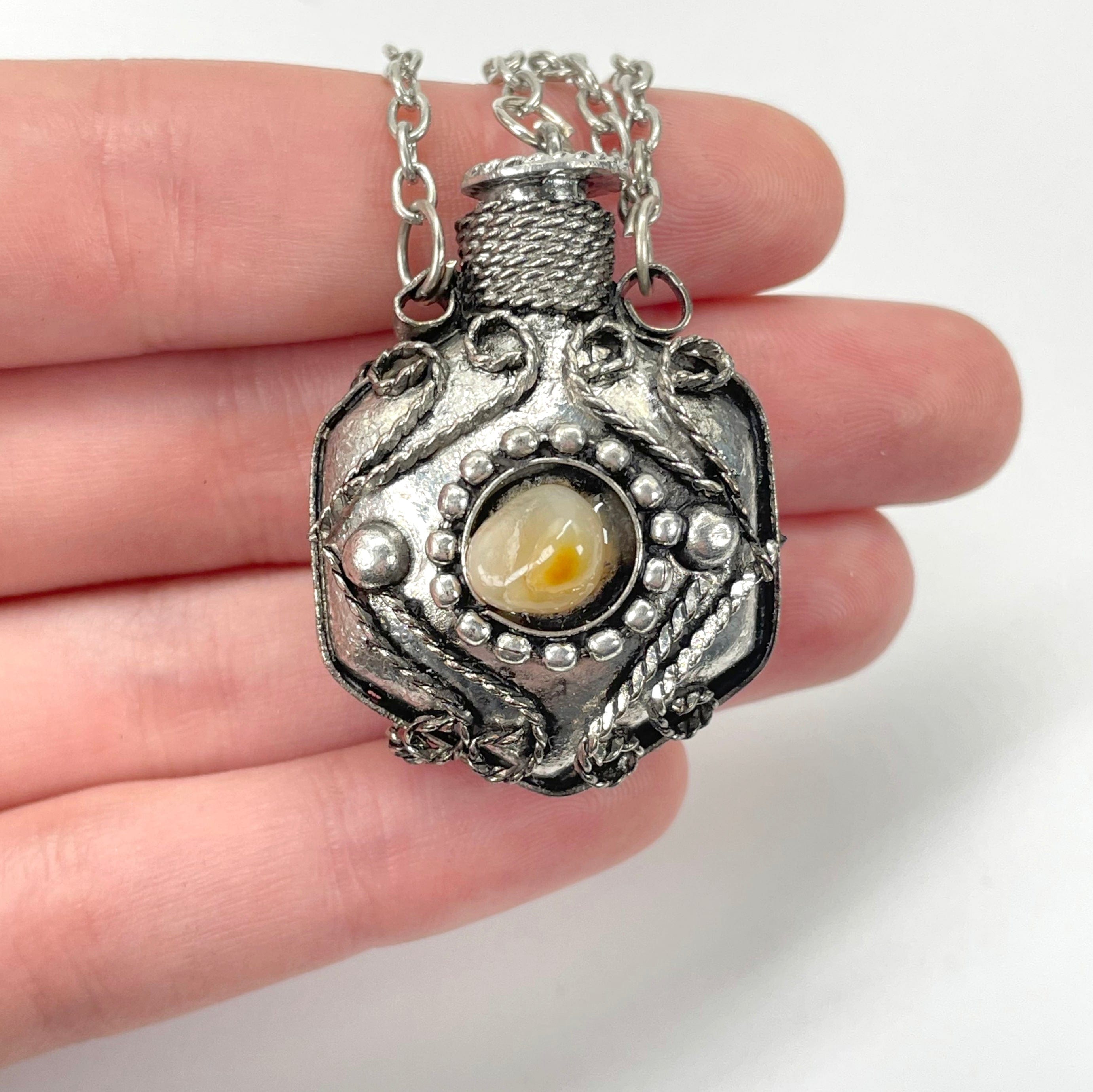 Aromatherapy Bottle Pendant Necklace - You Choose Your Stone