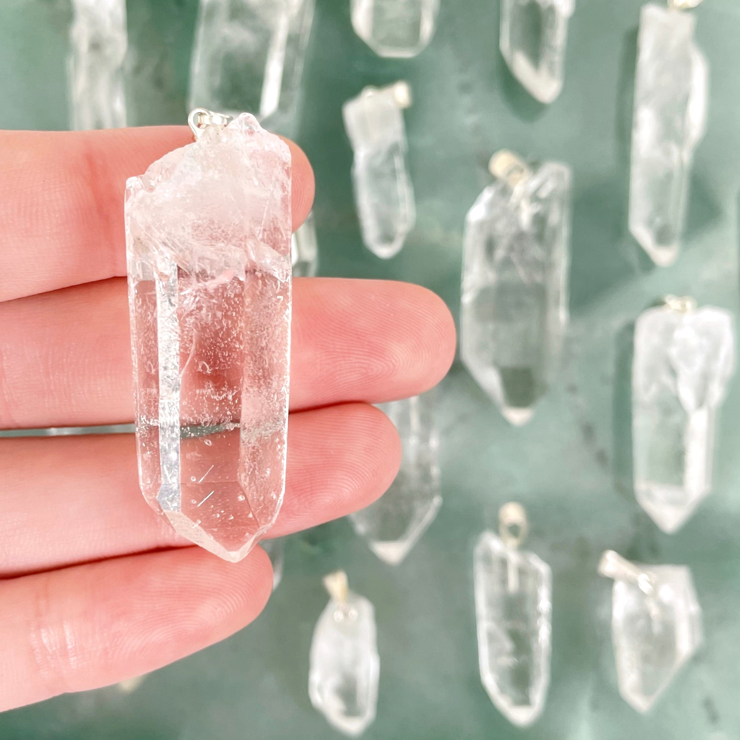 Crystal Quartz Rough Point Pendant - High Quality