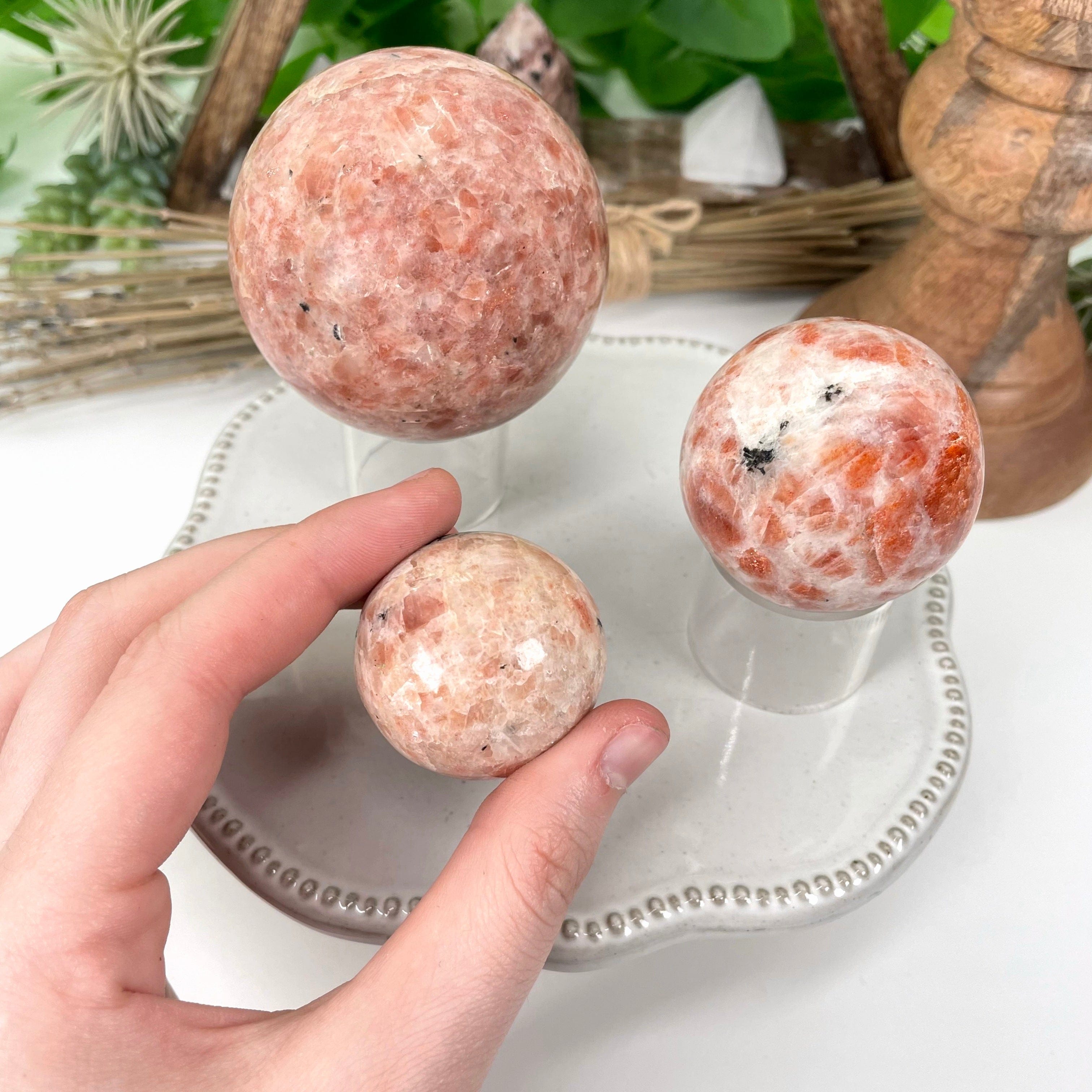 Sunstone Polished Spheres - By Weight